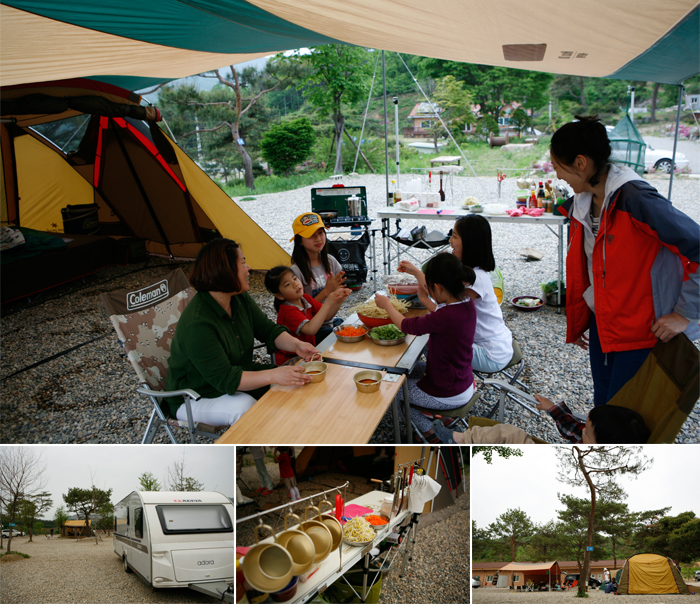 숲을 병풍 삼아 소나무 아래 하룻밤, 양평 솔뜰 캠핑장