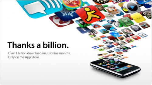 애플리케이션 분야의 슈퍼스타를 찾아라 포스터-Thanks a billion Over 1billion downloads in just nine months Only on the App store 