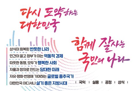 [팝업존]다시 도약하는 대한민국 ㅣ 함께 잘사는 국민의 나라 ㅣ 상식이 회복된 반듯한 나라 ㅣ 민간이 끌고 정부가 미는 역동적 경제 ㅣ 따뜻한 동행, 모두가 행복한 사회 ㅣ 자율과 창의로 만드는 담대한 미래 ㅣ 자유 평화 번영에 기여하는 글로벌 중추국가ㅣ대한민국 어디서나 살기 좋은 지방시대 ㅣ 국익 실용 공정 상식