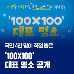 대한민국 명소 발굴 프로젝트(100X100), 4만 명 국민 투표 참가(6.29.~7.17.), 대표 명소 9,883개 선정