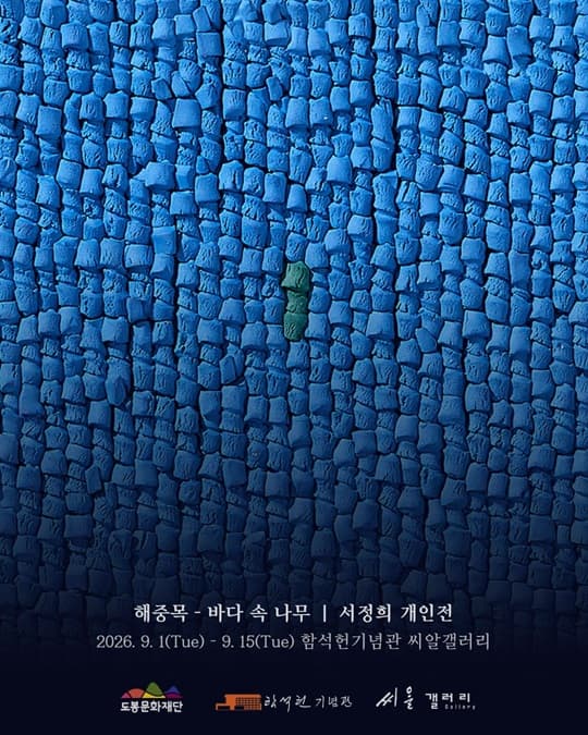 2026년 함석헌기념관 씨알갤러리 하반기 5차 대관 전시 서정희 개인전 ‘해중목-바다 속 나무'