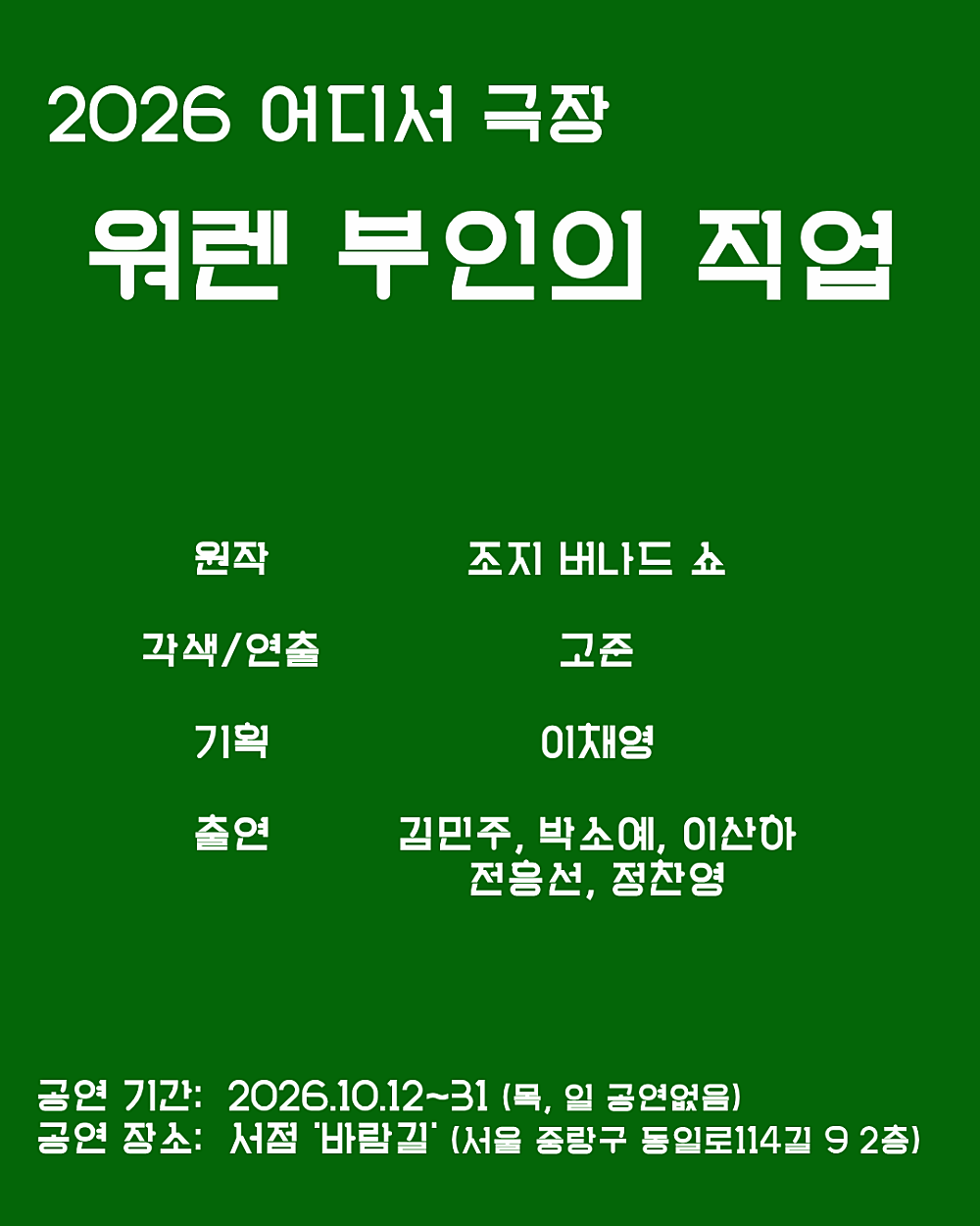 워렌 부인의 직업