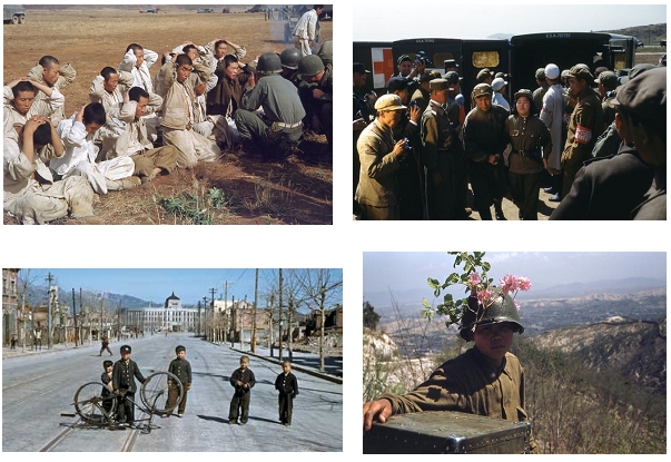 한국 전쟁 사진전에 전시될 사진 일부