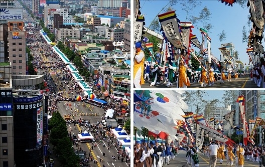 사람들로 가득한 2009 인천풍물대축제의 거리