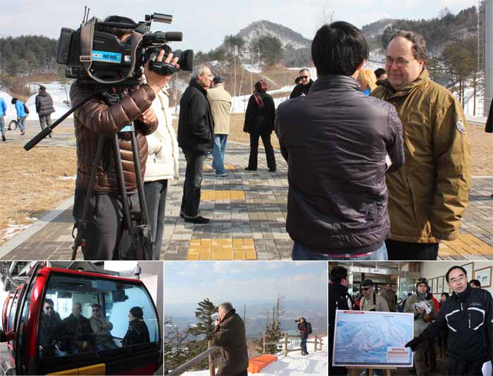 평창의 모습을 담기 위해 온 외신기자들과 참가자들의 모습