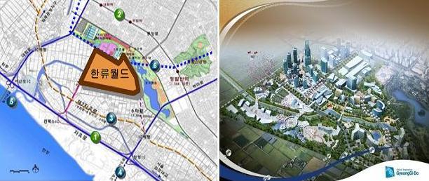 고양에 외국인 관광객 위한 대규모 관광호텔 단지 조성- 고양시내의 한류월드 조감도 이미지 1,2