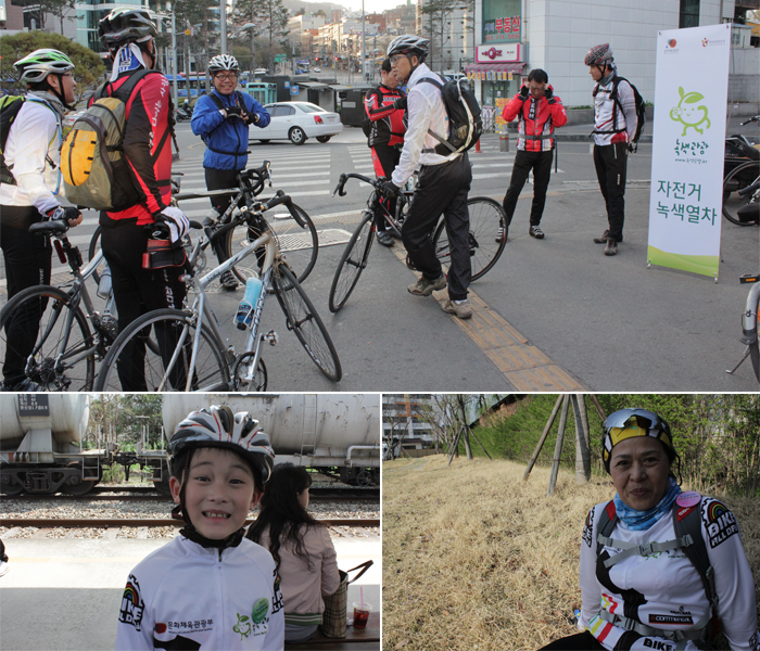 자전거 동호회 회원들(위)과 박준하(아래 왼쪽), 전태숙(아래 오른쪽) 씨