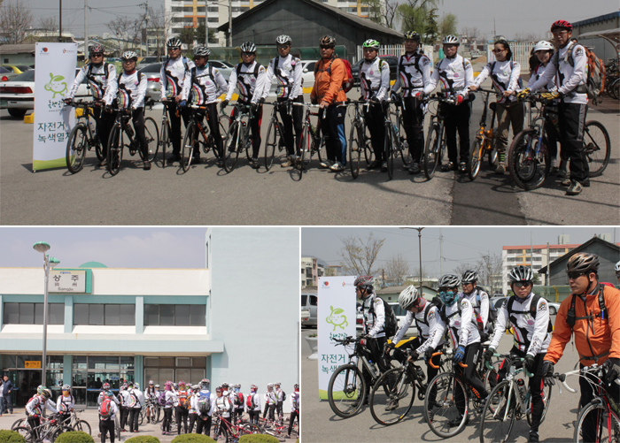 대한민국 자전거 축전 행사장의 참가한 참가자들의 모습