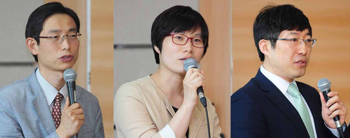 (왼쪽부터) 인호 고려대학교 교수, 권미경 다음소프트 이사, 강재우 고려대대학교 교수