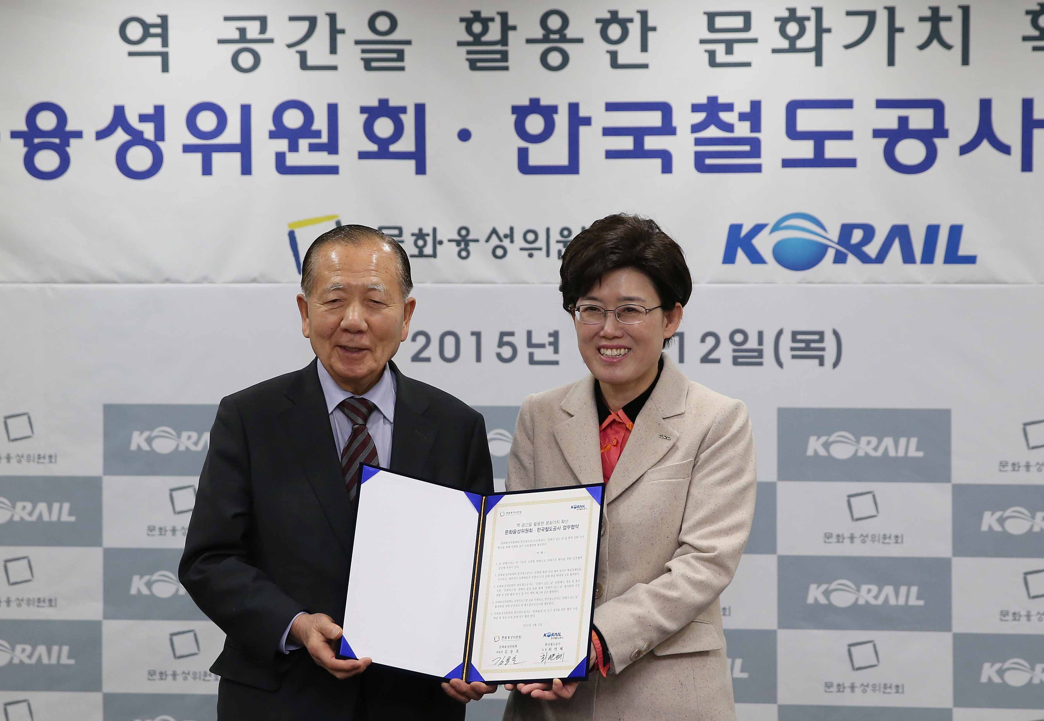 업무협약서에 서명을 마친 뒤에 기념촬영