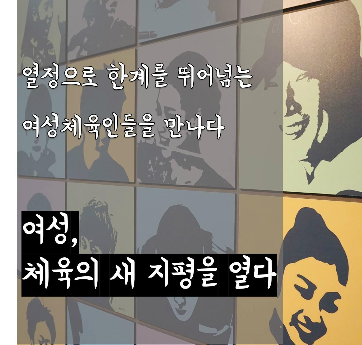 열정으로 한계를 뛰어넘는 여성체육인들을 만나다  여성, 체육의 새 지평을 열다