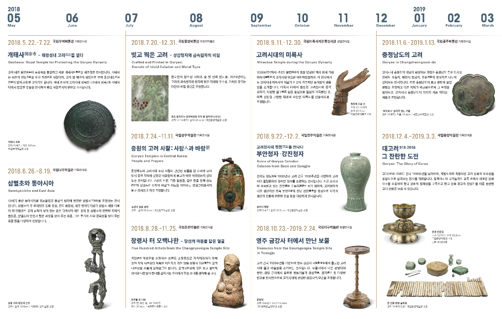 고려건국 1100주년 특별전 일정 홍보물