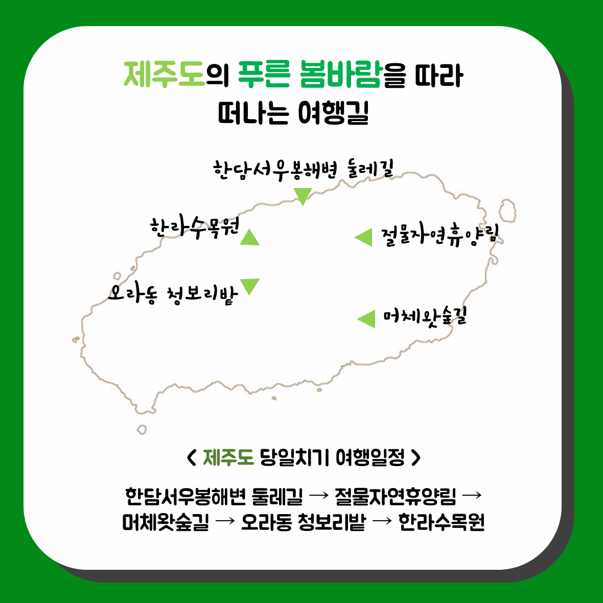 제주도 당일치기 여행일정