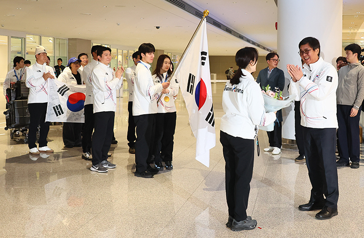 동계올림픽 선수단 환영행사 동계올림픽 선수단 환영행사