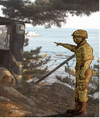해안 초소 및 군인 활용 디자인