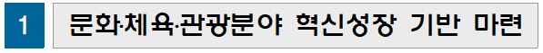문화·체육·관광분야 혁신성장 기반 마련