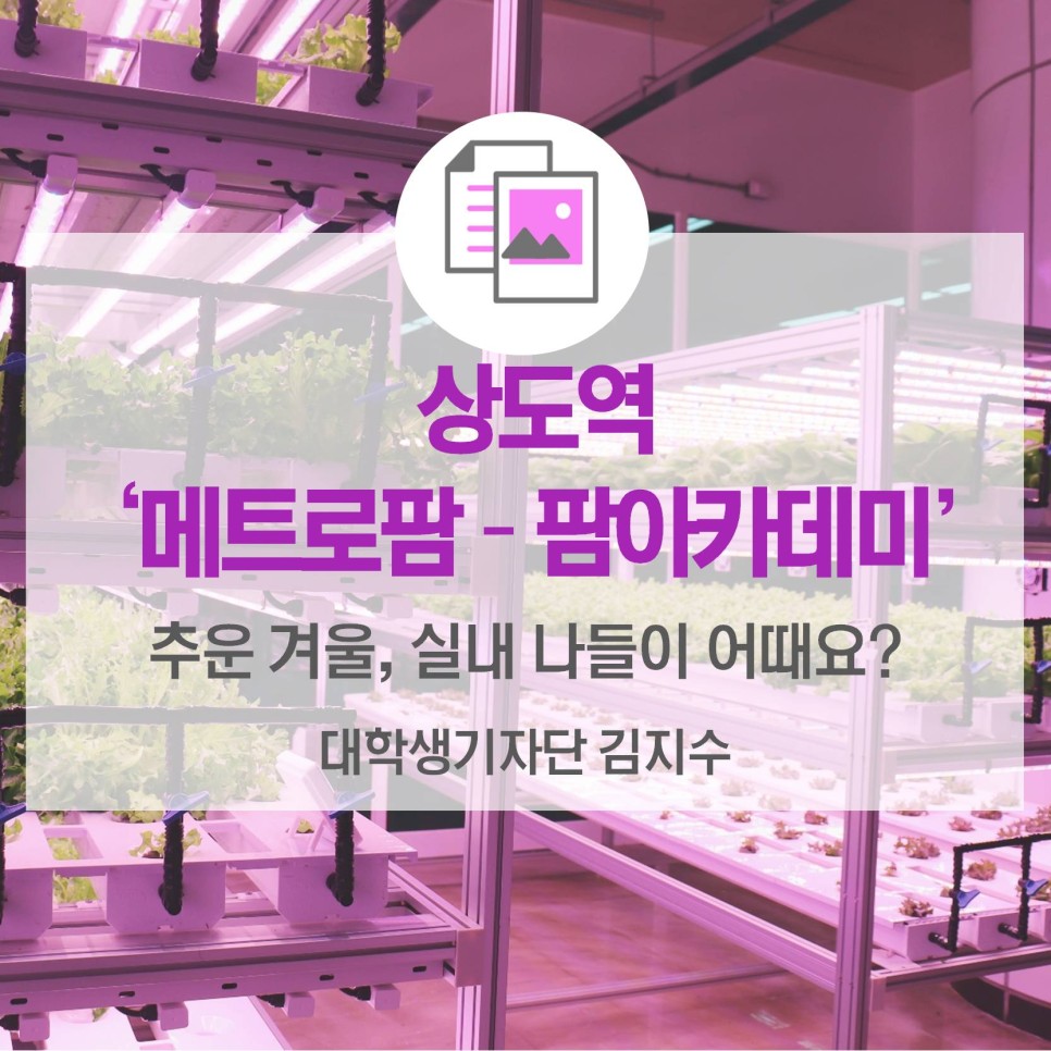 추운 겨울, 실내 나들이 어때요? <상도역 메트로팜-팜아카데미>
