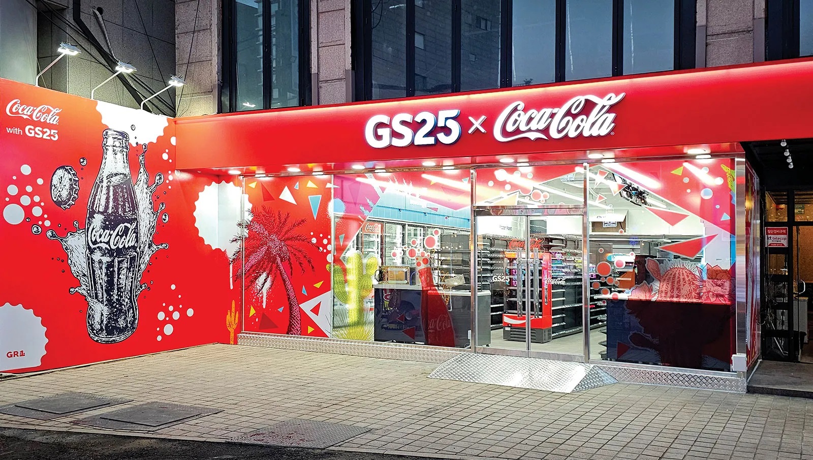 A collaboration store between GS25 and Coca-Cola