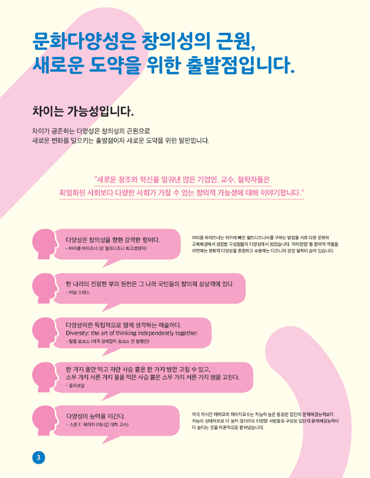 문화다양성은 창의성의 근원, 새로운 도약을 위한 출발점입니다. - 자세한 정보는 아래를 참조해주세요